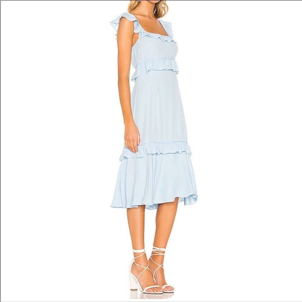 SAYLOR Maxine MIDI Dress in Ice Blue Event Spring Summer Wedding Formal Sorority - Picture 3 of 8